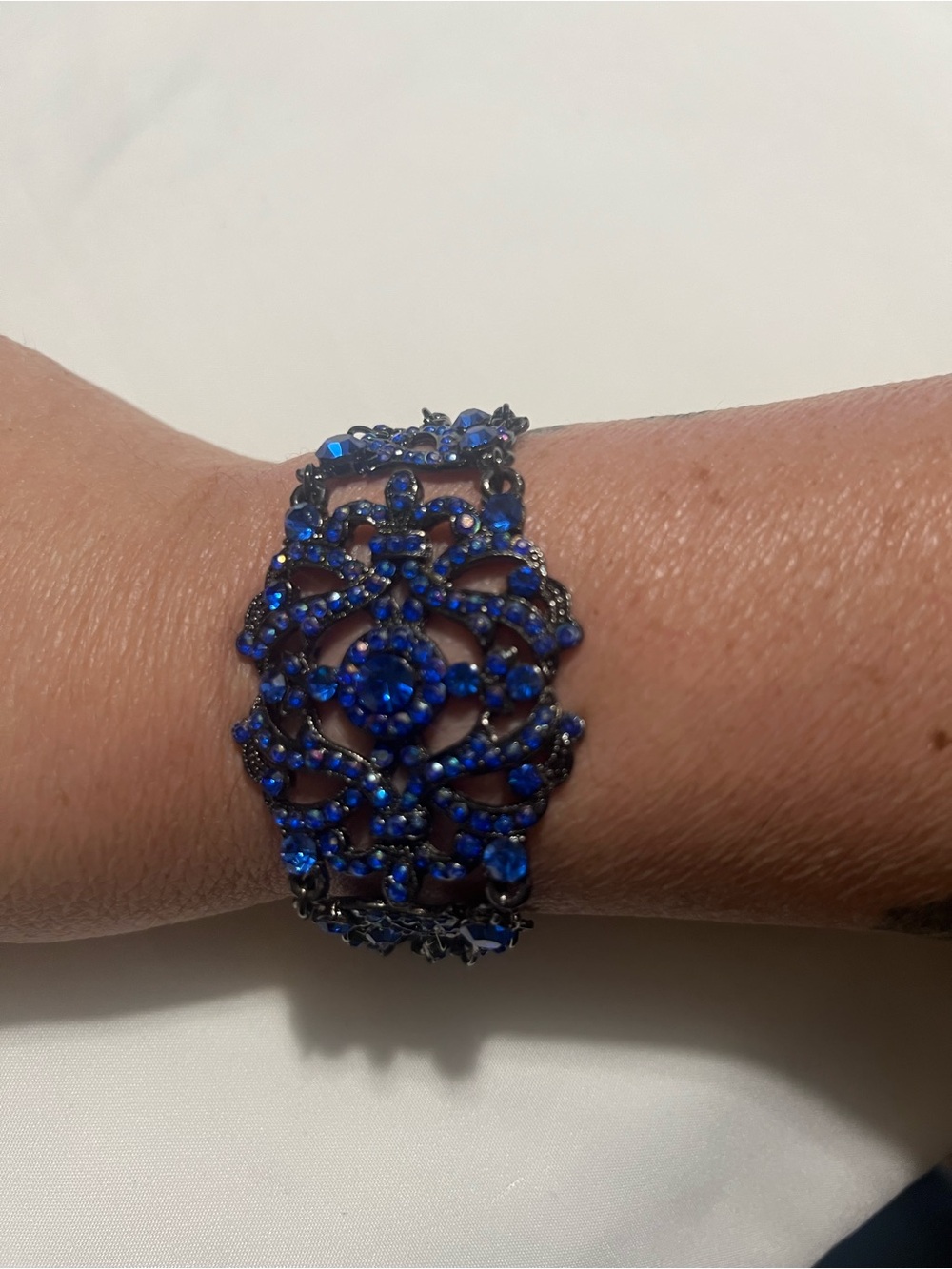 & Other Stories Dark Blue Crystal Filigree Bracelet